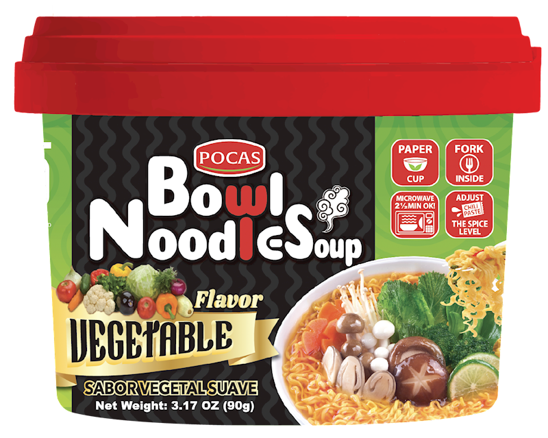 POCAS BOWL NOODLE SOUP (VEGETABLE) 12/3.17OZ S/W (330567)
