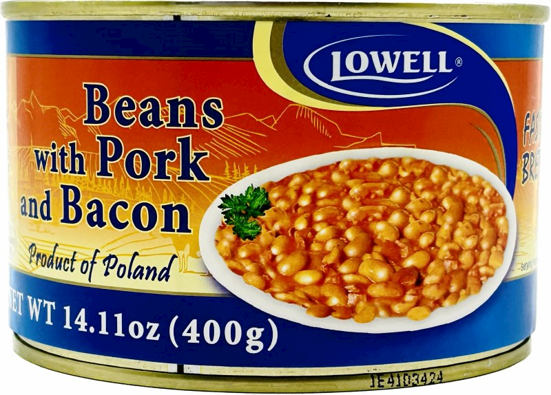 Lowell Foods FASOLKA Po BRETONSKU Beans w/pork & bacon 400g/18
