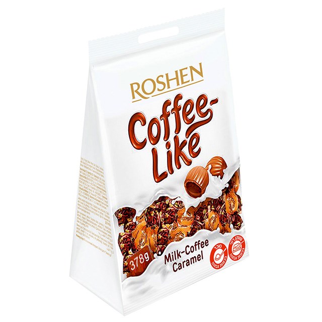 Roshen Caramel Candy "Coffeelike" with Coffee-Milky Filling 378g /12 #7308
