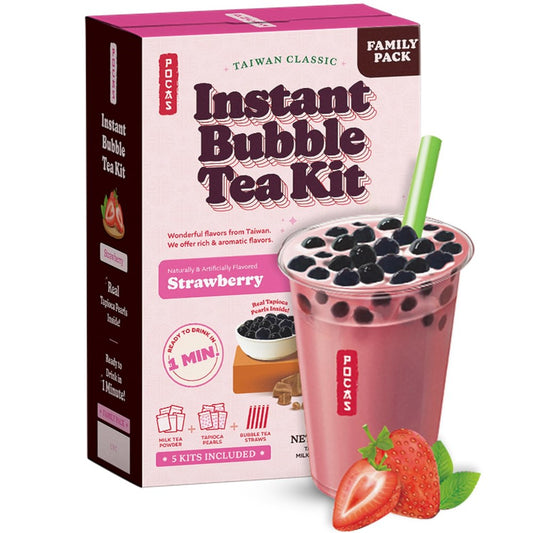 POCAS BUBBLE TEA DIY KIT - STRAWBERRY 8 x 5PK #692719