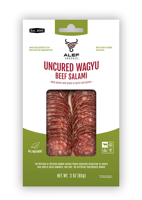 ALEF UNCURED WAGYU BEEF SALAMI SLICE 3 oz  #35430