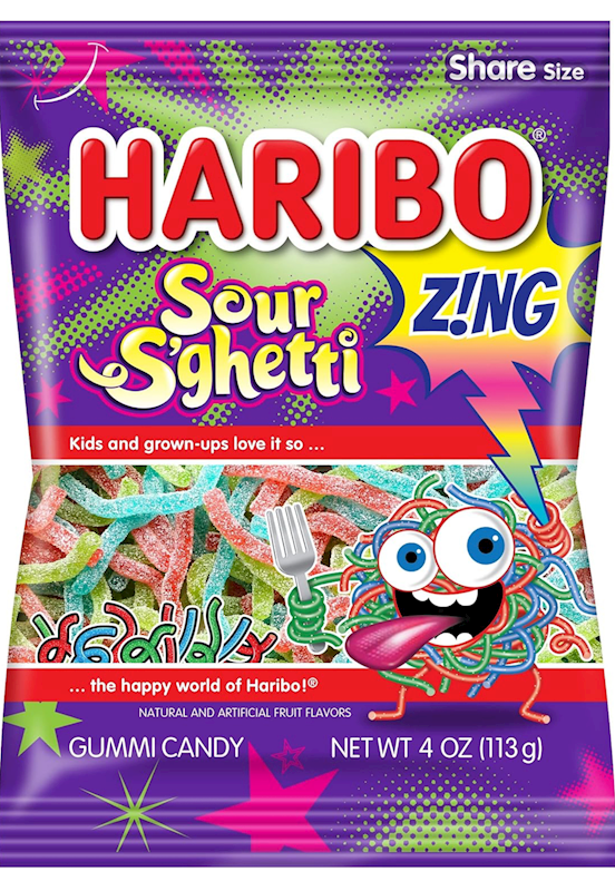 HARIBO SOUR SPAGETTI 4oz 12 COUNT #0606