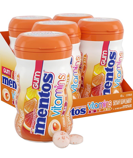 MENTOS CITRUS SUGAR. FREE GUM LARGE CUP 50PC /4 #0389